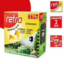 Répulsif ultrasons chiens, chats, renards, lapins, fouines et hérons - RETRO