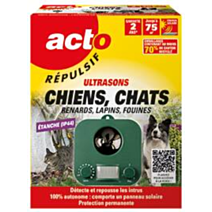 Répulsif Ultrasons Chiens Chats Renards Lapins Fouines Solaire - RETRO