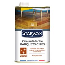 Cire Starlon Anti-Tâche pour Parquets Cirés Bois Clair 1L - STARWAX