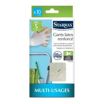 Sachet de 10 gants latex renforcés - taille s