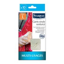 Sachet de 10 gants vinyls renforcés - taille l