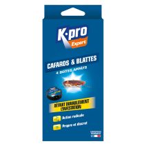 Étui de 4 boîte d' appat cafards blattes - K.PRO