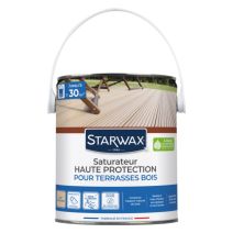 Saturateur haute protection terrasses bois mat incolore 2,5L - STARWAX