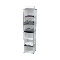 Rangement Pulls 6 Niveaux Blanc/Gris 30x30x128cm