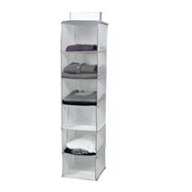Rangement Pulls 6 Niveaux Blanc/Gris 30x30x128cm