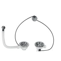 Bonde à panier pour évier 2 bacs Ø90 mm - WIRQUIN