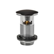 Bonde de lavabo Quick-Clac laiton 75 mm avec trop-plein noir - WIRQUIN