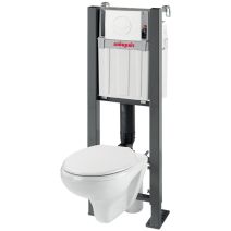 WC suspendu universel Linéo Stone + abattant frein de chute - WIRQUIN