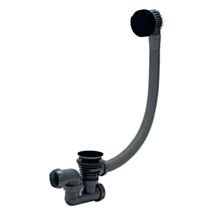 Vidage baignoire ABS dôme noir et siphon orientable - WIRQUIN
