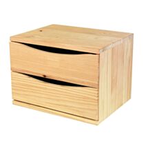 Bloc 2 tiroirs en pin modulable - SERVARY