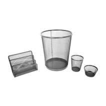 4 accessoires de bureau Sydney métal déployé noir