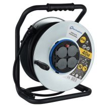 Enrouleur électrique métallique 40m 3G2,5mm² platine fixe - ELECTRALINE