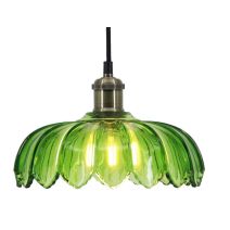 Suspension pétale verre vert