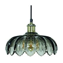 Suspension Pétale Ø26xH.25cm 1xE27 Verre fumé
