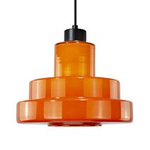Suspension Foza verre orange Ø27,5cm H.20–120cm - C-CREATION