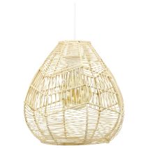 Suspension luminaire Tichem rotin naturel  Ø26xH.31cm E27