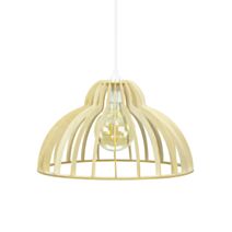 Suspension Dinowood lamelle de peuplier naturel Ø35cm E27 7W - C CREATION