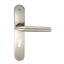 Poignée de porte + plaque cylindre Valence nickel mat - CHRISLIGNE