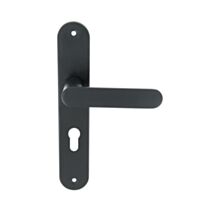 Poignées de porte + plaque Meudon cylindre noir mat - CHRISLIGNE