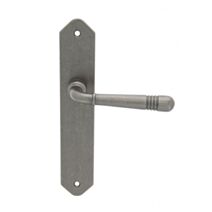 Poignées de porte + plaque Mauriac bec de cane patiné - CHRISLIGNE