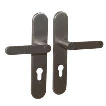 2 poignées de porte Meudon-k trou de cylindre aluminium satiné