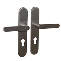 2 poignées de porte Meudon-k trou de cylindre aluminium satiné