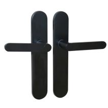 2 poignées de porte Meudon-k sans trou aluminium noir mat