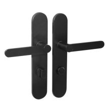 2 poignées de porte Meudon-k condamnation aluminium noir mat