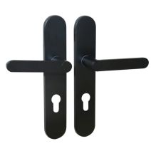 2 poignées de porte Meudon-k trou de cylindre aluminium noir mat