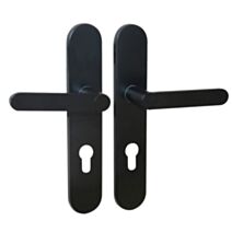 2 poignées de porte Meudon-k trou de cylindre aluminium noir mat