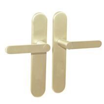 Poignées de porte Meudon K sans trou aluminium/acier laiton satiné x2 - LINEA BERTOMANI