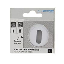 2 rosaces de fonction carré blanc mat 50x50mm - LINEA BERTOMANI