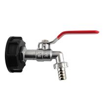 Robinet pour cuve IBC en laiton chromé 20x27