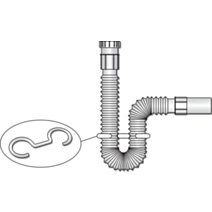 Raccord flexible ext. blanc ppl abs m ø 32 de 30 à 80cm f 1 1/4 - INTERPLAST