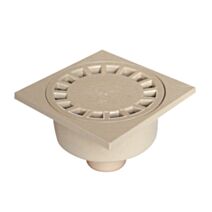 Siphon de cour 150 x 150 sortie ext Ø40/50 sable - INTERPLAST