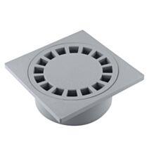 siphon de cour 15 x 15 cm gris sortie intégrée f40 x m50 en abs - INTERPLAST