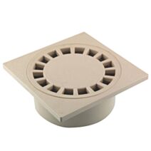 siphon de cour 15 x 15 cm sable sortie intégrée f40 x m50 en abs - INTERPLAST