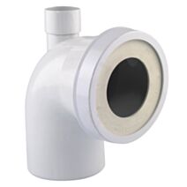 Pipe rigide PVC courte coudée mâle blanche pour WC diam.100 - INTERPLAST