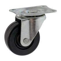 Roulette caoutchouc noir pivotante d160