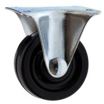 Roulette caoutchouc noir fixe d200