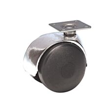 Roulette décorative à platine fixe polypropylène noir Ø50mm charge supportée 50 kg