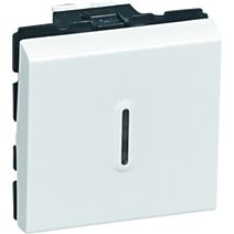 Interrupteur ou va-et-vient lumineux (voyant fourni) Mosaic - Blanc - 2 modules - LEGRAND