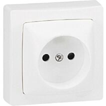 Prise de courant sans terre Appareillage Saillie - bornes à vis - Blanc