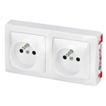 Double prise 2P+T précablée ASL blanc - LEGRAND