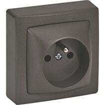 Prise Saillie 2pôles+terre marron