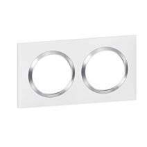 Plaque 2 postes blanc chrome dooxie - LEGRAND