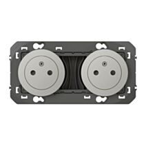 Prise double 2P+T ba preca alu cpo Dooxie - LEGRAND