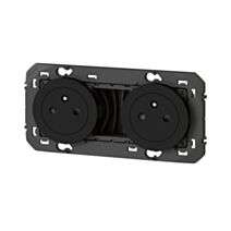 Prise double 2P+T ba prec noir cpo Dooxie - LEGRAND
