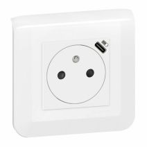 Prise de Courant USB Compet Type C Blanc