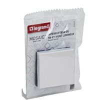 Interrupteur Mosaic Easy LED Composable + Voyant 2 Modules Blanc
